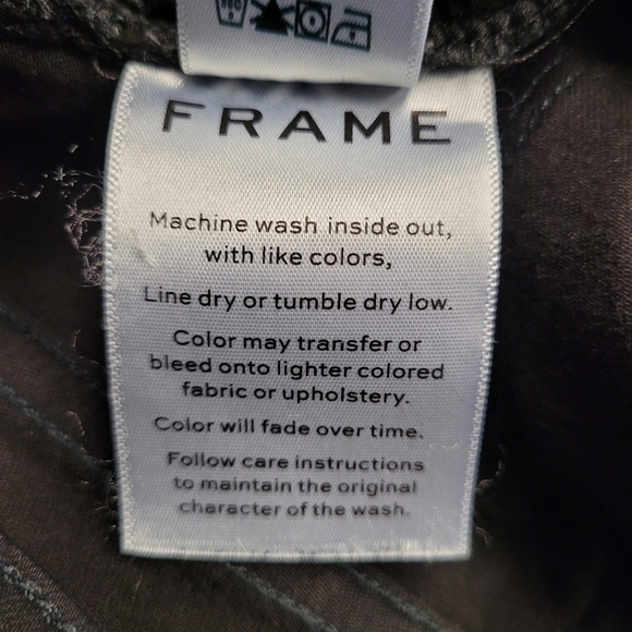 FRAME Le High Skinny Slit Crop Jeans In Black Size 27 - Picture 9 of 14